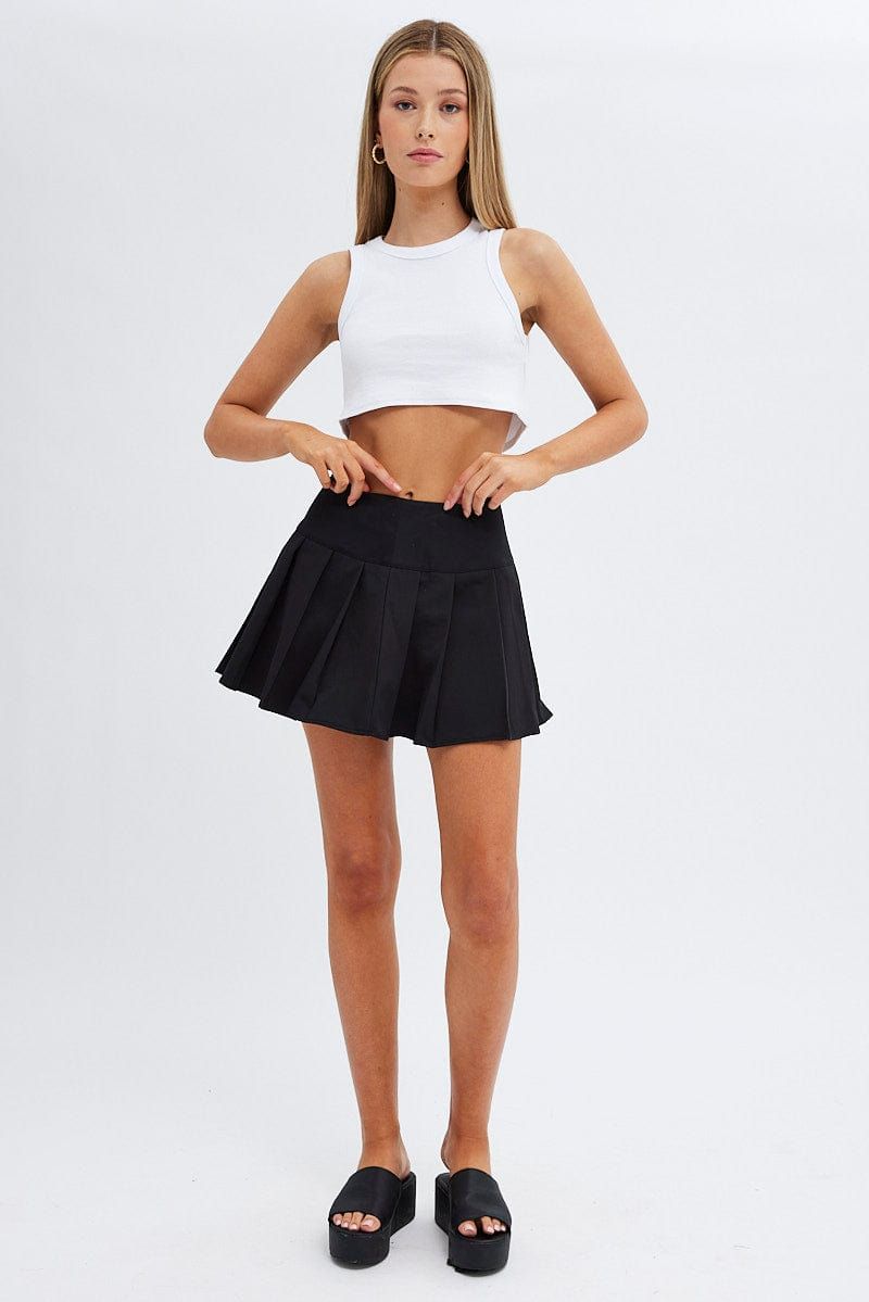 Black Pleated Skirt Mini Mid Rise sold by Ally Fashion product image thumbnail 3