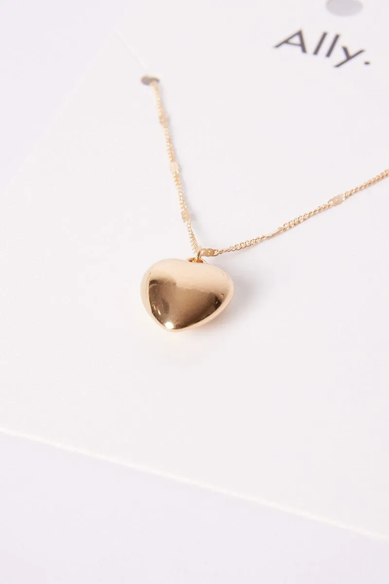 Gold Heart Pendant Necklace sold by Ally Fashion product image thumbnail 2