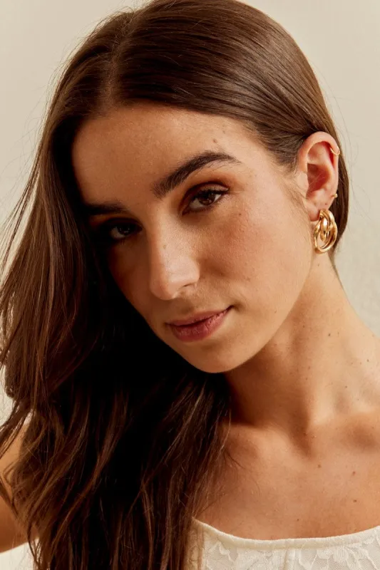 Gold Interlocked Pave Earrings sold by Ally Fashion