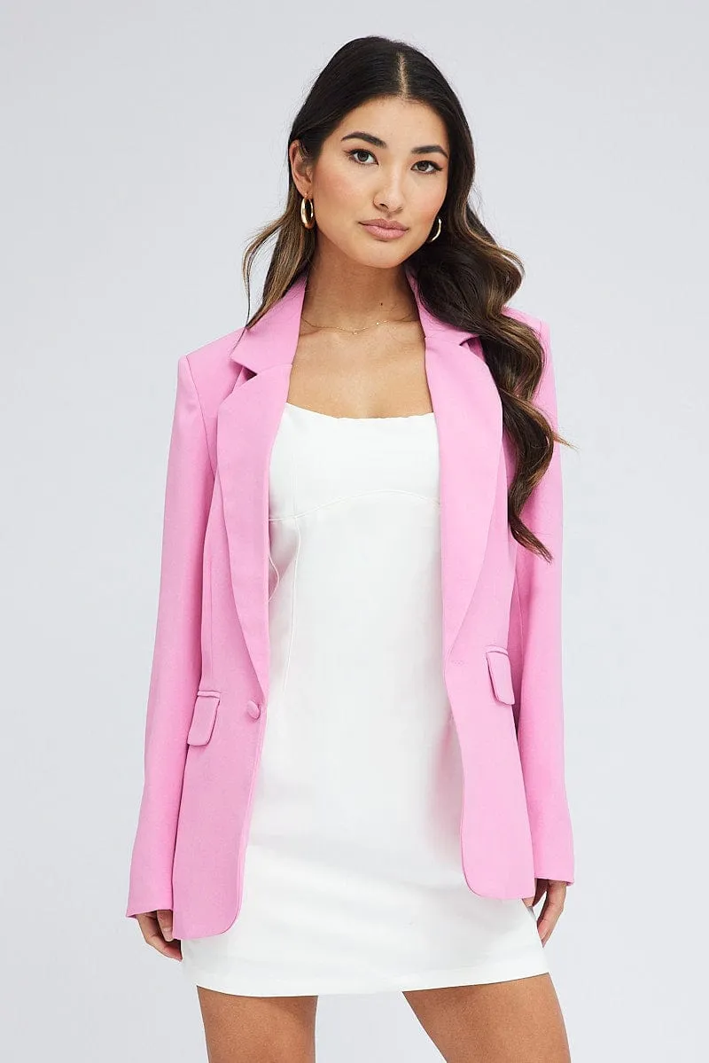 Pink Blazer Long Sleeve sold by Ally Fashion product image thumbnail 3