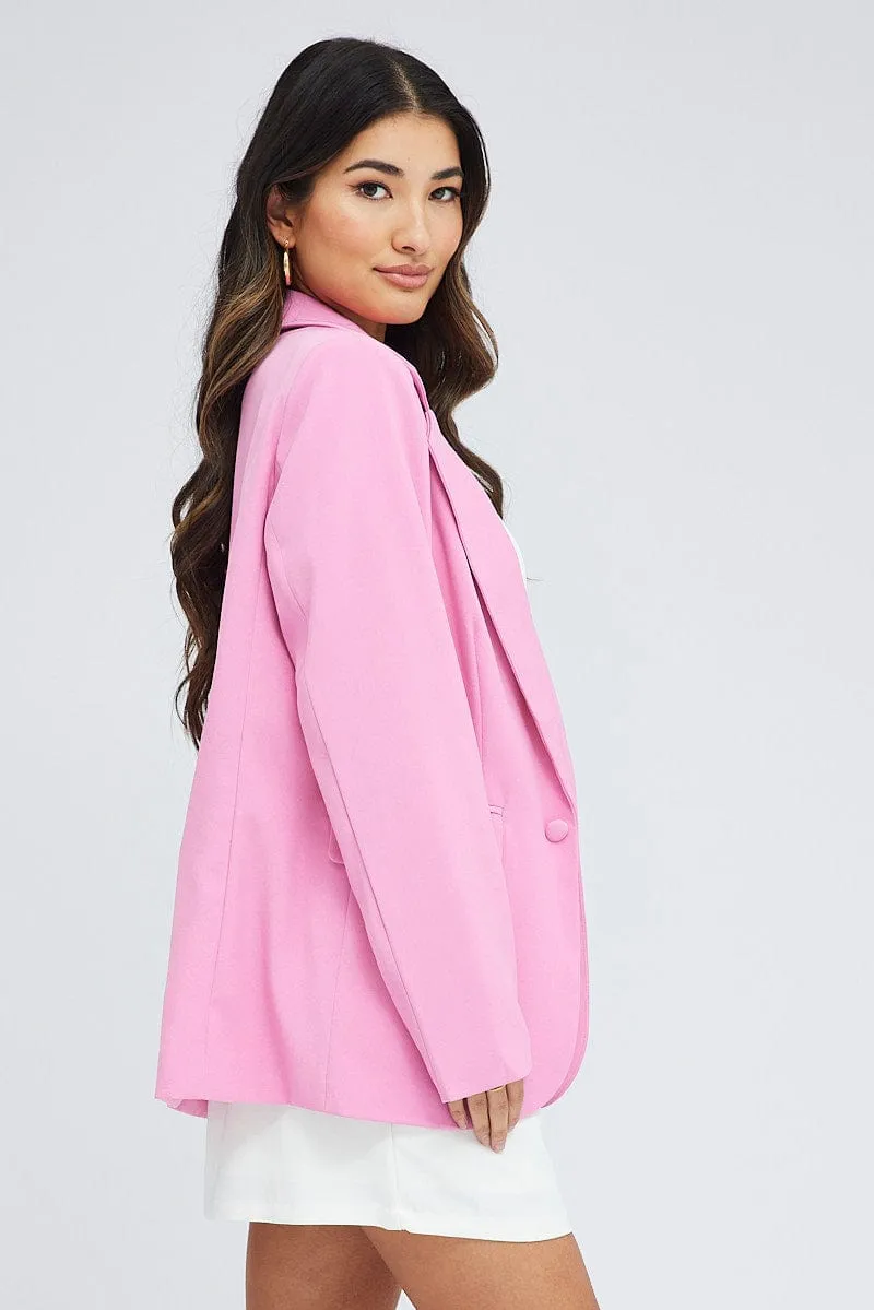 Pink Blazer Long Sleeve sold by Ally Fashion product image thumbnail 4