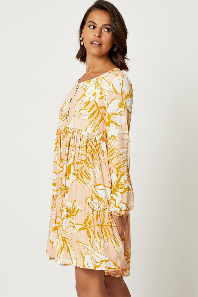 Print Button Front Dress sold by Ally Fashion product image thumbnail 4