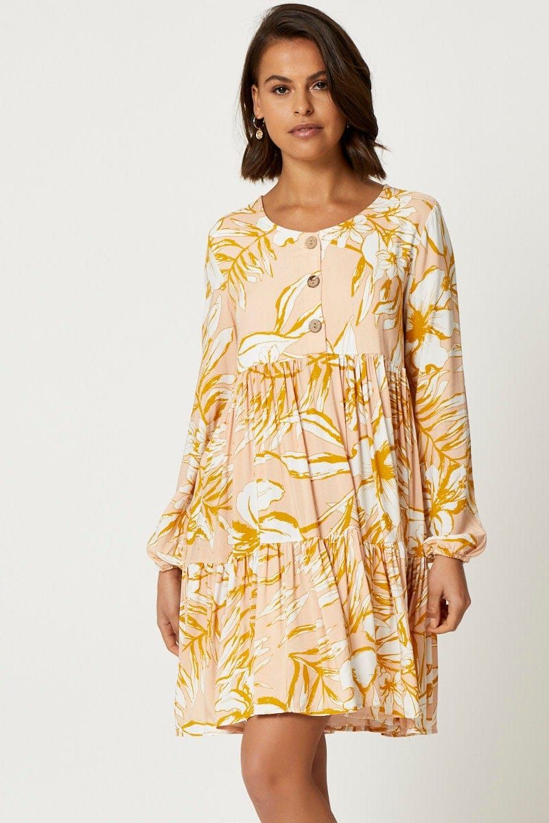 Print Button Front Dress sold by Ally Fashion