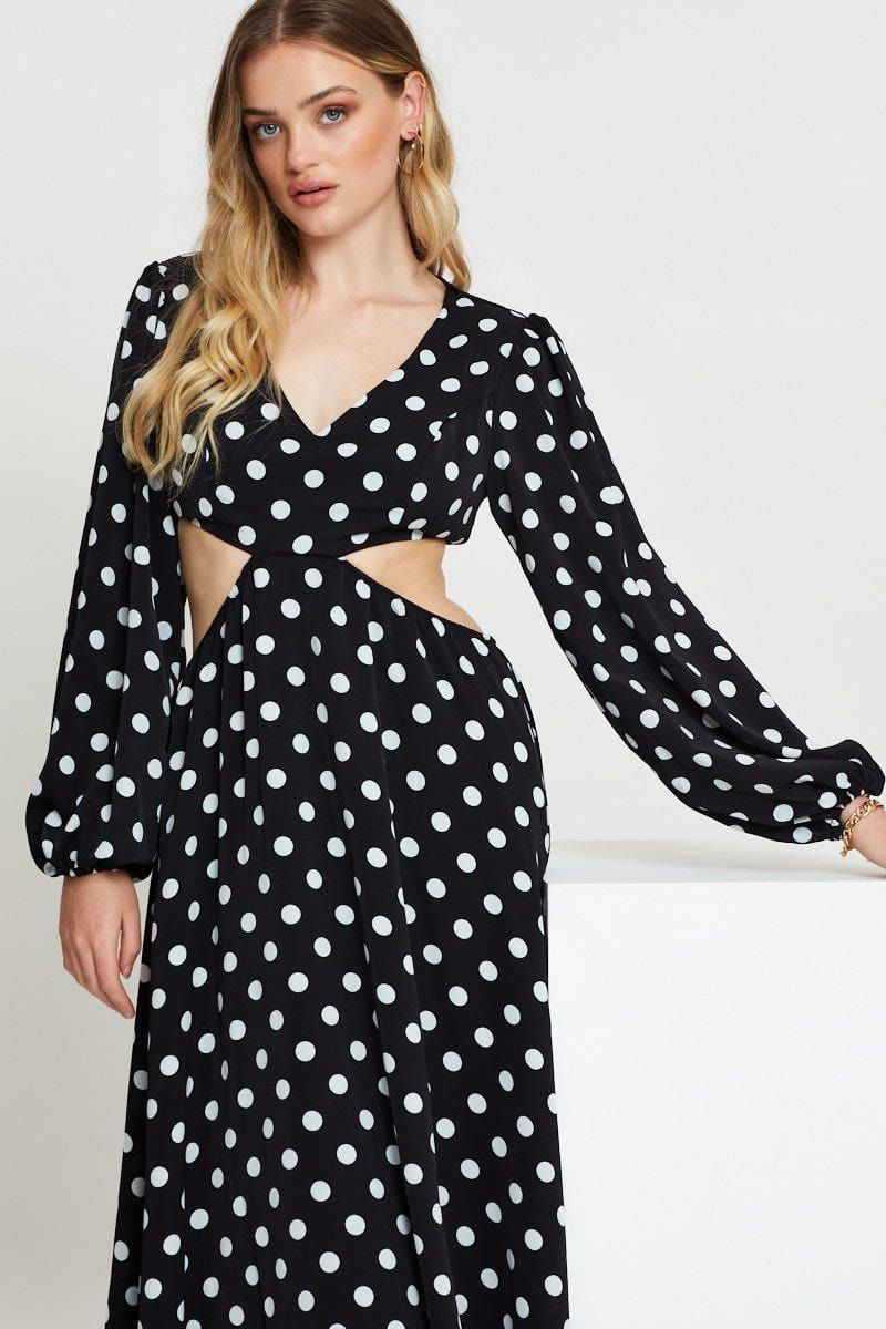Polka Dot Max Dress Long Sleeve sold by Ally Fashion product image thumbnail 2