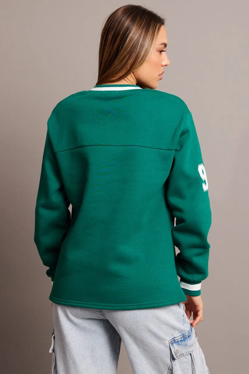 Green Graphic Tee Long Sleeve sold by Ally Fashion product image thumbnail 5