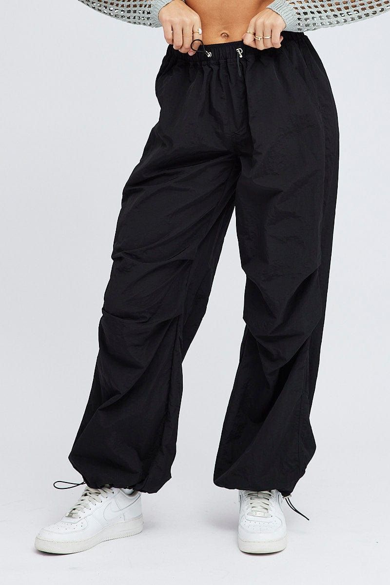 Black Parachute Cargo Pants Low Rise sold by Ally Fashion product image thumbnail 2