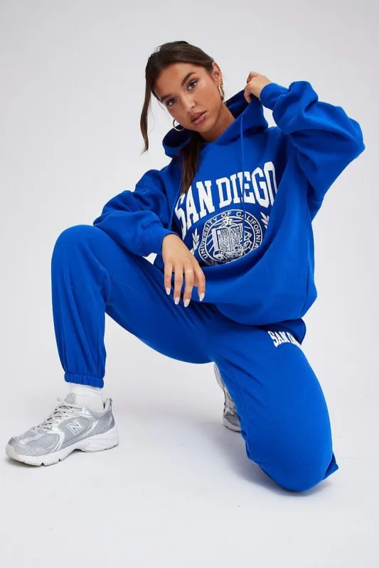 Blue Graphic Hoodie Sweater Long Sleeve sold by Ally Fashion