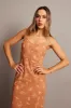 Brown Abstract Maxi Dress Bias Cut sold by Ally Fashion