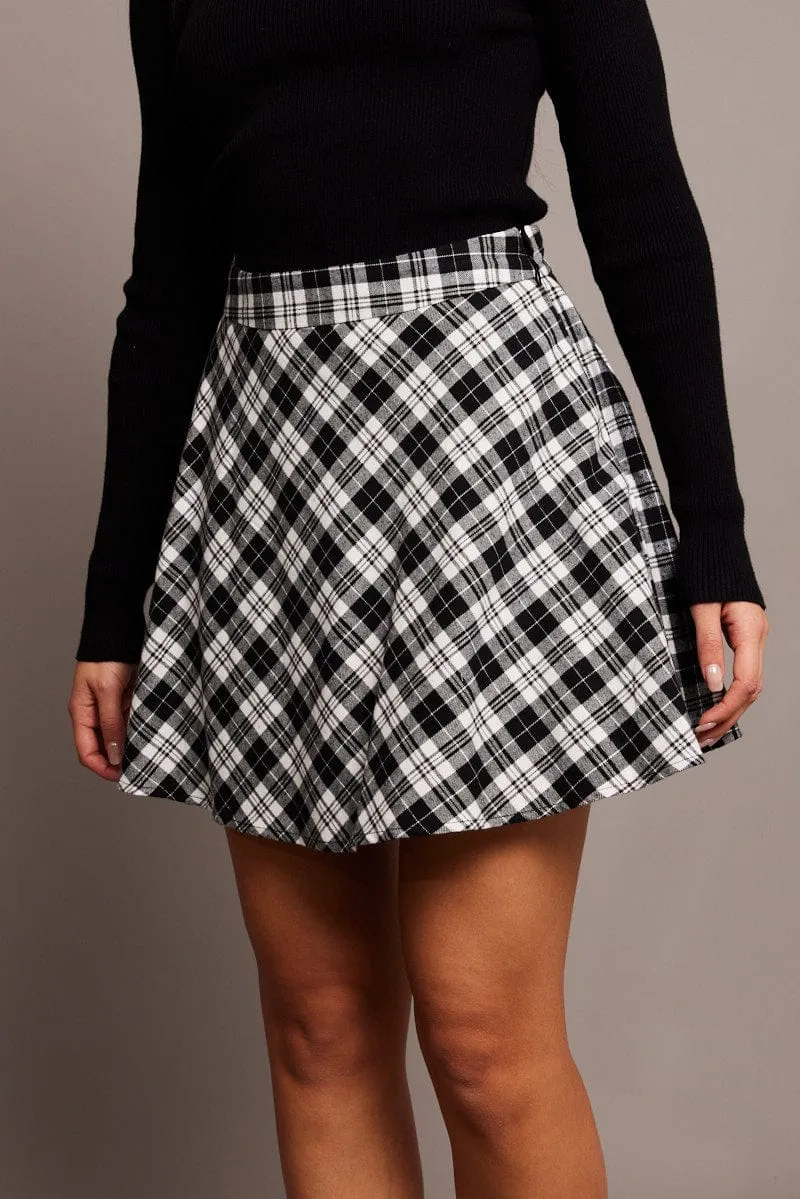 Black Check Skater Skirt Mini sold by Ally Fashion product image thumbnail 3