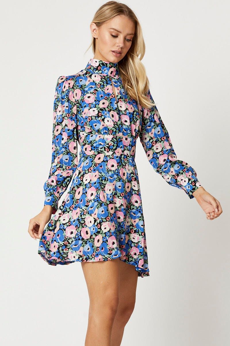 Print High Neck Dress sold by Ally Fashion product image thumbnail 3