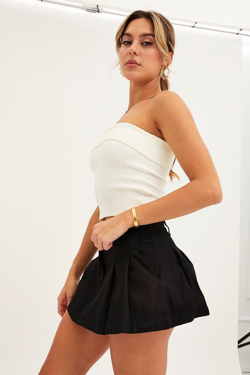 White Knit Rib Bandeau Strapless sold by Ally Fashion product image thumbnail 4