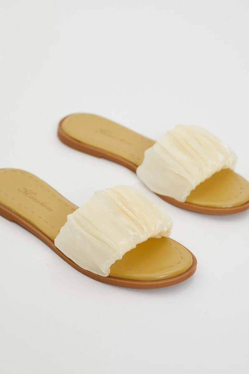 Yellow Ruched Detail Flat Sliders sold by Ally Fashion product image thumbnail 2