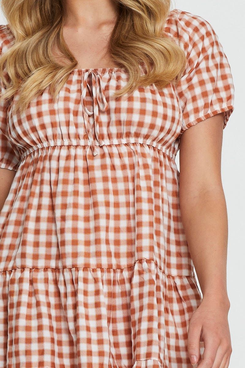Check Mini Dress Short Sleeve sold by Ally Fashion product image thumbnail 5