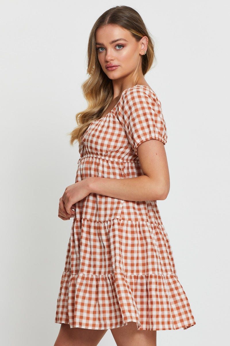 Check Mini Dress Short Sleeve sold by Ally Fashion product image thumbnail 3