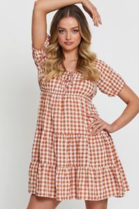Check Mini Dress Short Sleeve sold by Ally Fashion