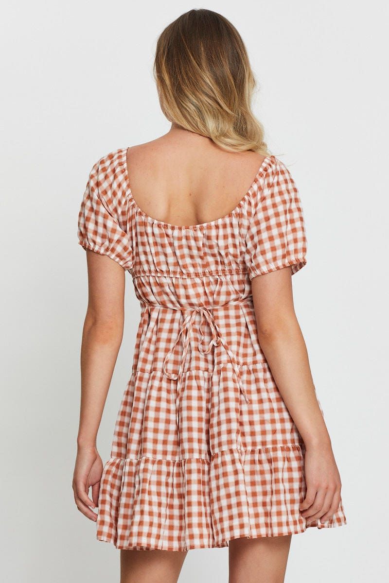 Check Mini Dress Short Sleeve sold by Ally Fashion product image thumbnail 4