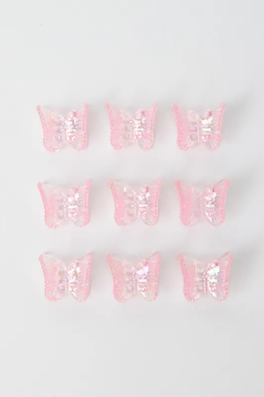 Pink 9 Pack Butterfly Claw Clips sold by Ally Fashion