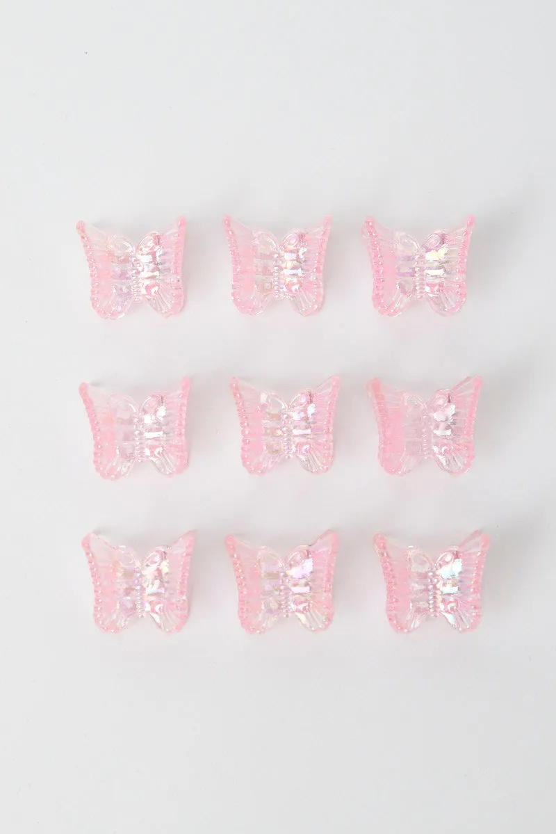 Pink 9 Pack Butterfly Claw Clips sold by Ally Fashion