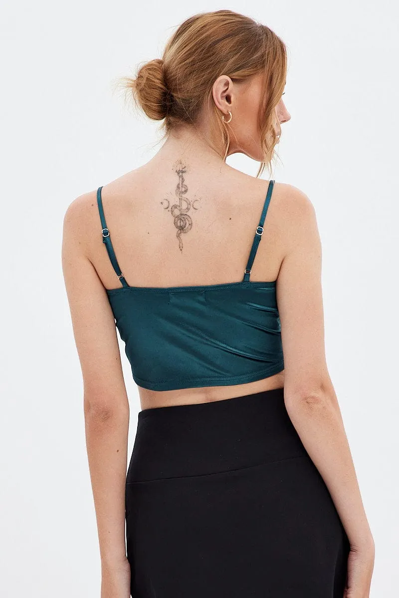 Green Corset Top Sleeveless Cowl Neck sold by Ally Fashion product image thumbnail 5