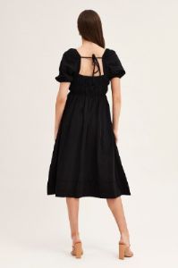 Black Short Sleeve Ruched Midi Dress sold by Ally Fashion