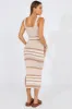 White Stripe Knit Dress Sleeveless Midi sold by Ally Fashion