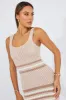White Stripe Knit Dress Sleeveless Midi sold by Ally Fashion