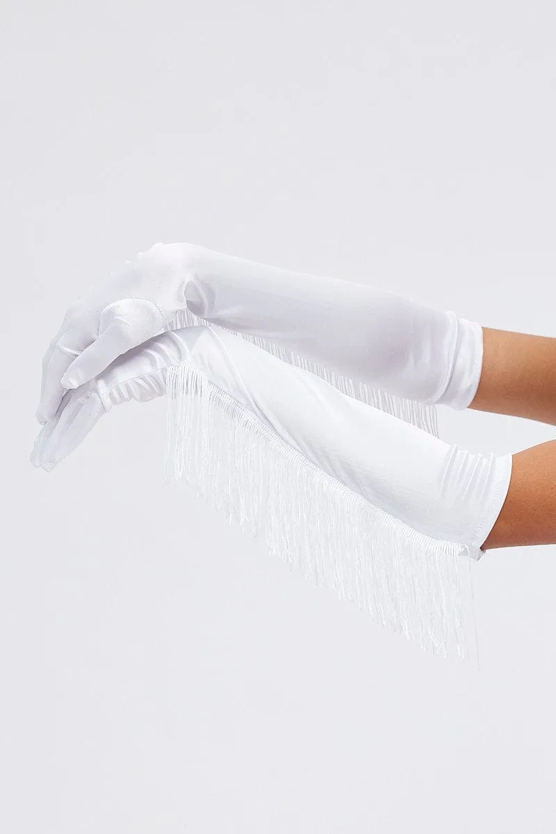 White Tasseled Gloves sold by Ally Fashion product image thumbnail 2