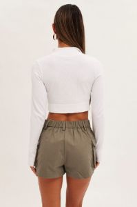 Green Cargo Shorts High Rise sold by Ally Fashion