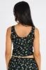 Black Floral Corset Top Sleeveless sold by Ally Fashion
