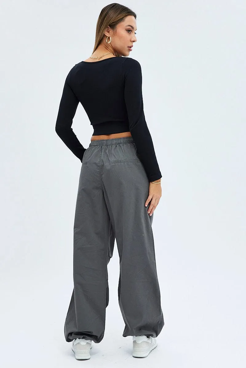 Grey Parachute Cargo Pants sold by Ally Fashion product image thumbnail 5