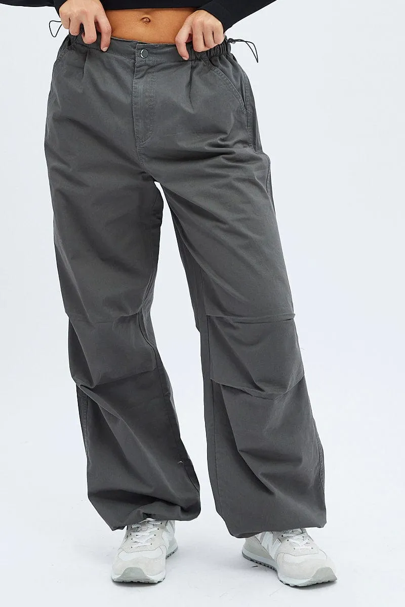 Grey Parachute Cargo Pants sold by Ally Fashion product image thumbnail 2