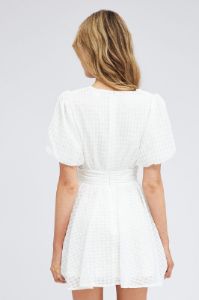 White Fit And Flare Dress Puff Sleeve Mini sold by Ally Fashion