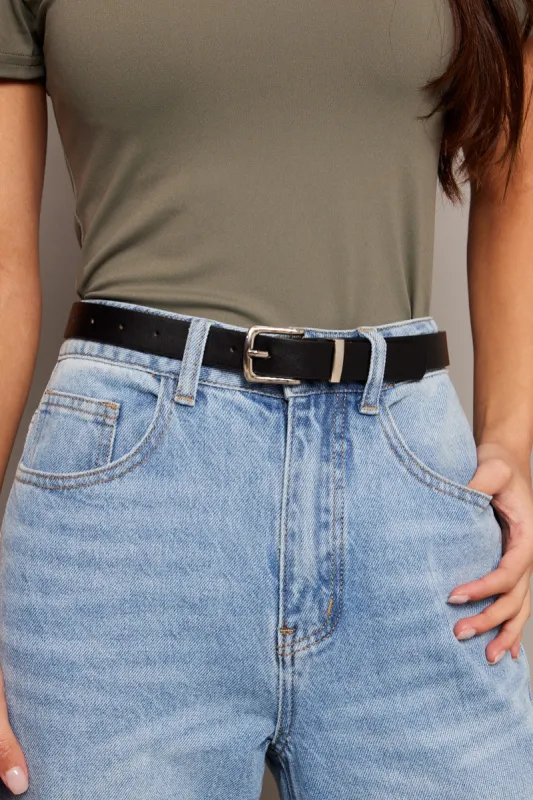 Silver Square Buckle Belt For Daily Wear sold by Ally Fashion