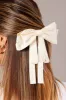 White Bow Hair Clip sold by Ally Fashion