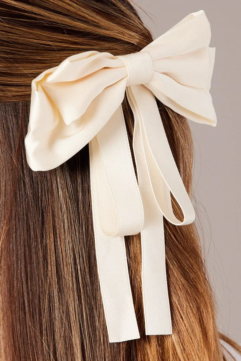White Bow Hair Clip sold by Ally Fashion product image thumbnail 2