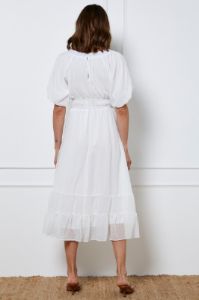 White Maxi Dress Short Sleeve Round Neck sold by Ally Fashion