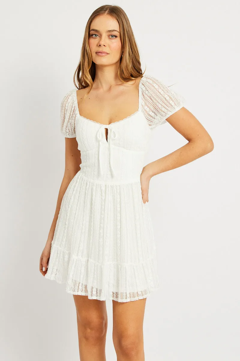White Fit And Flare Dress Mini Lace sold by Ally Fashion product image thumbnail 3