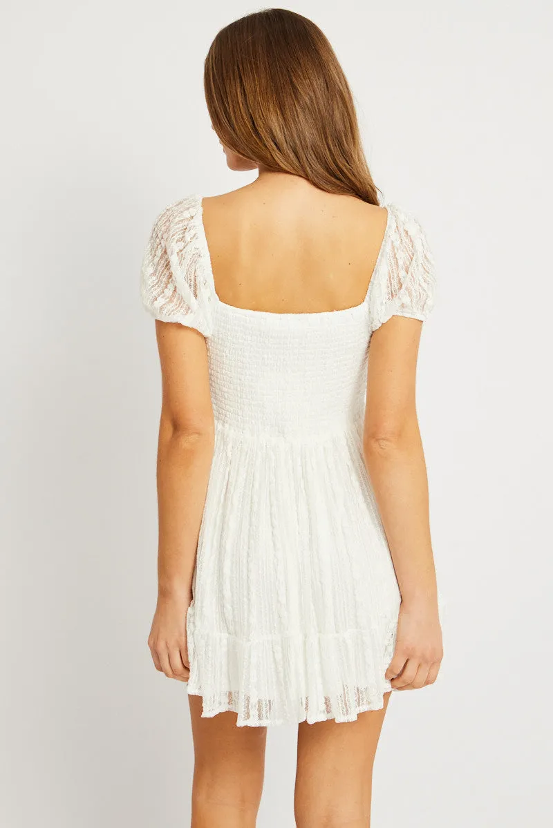 White Fit And Flare Dress Mini Lace sold by Ally Fashion product image thumbnail 4
