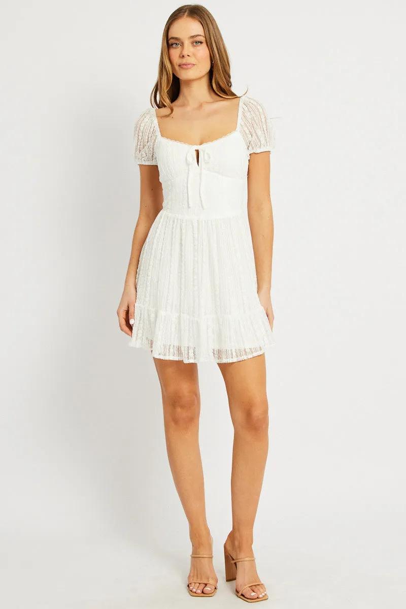 White Fit And Flare Dress Mini Lace sold by Ally Fashion product image thumbnail 2