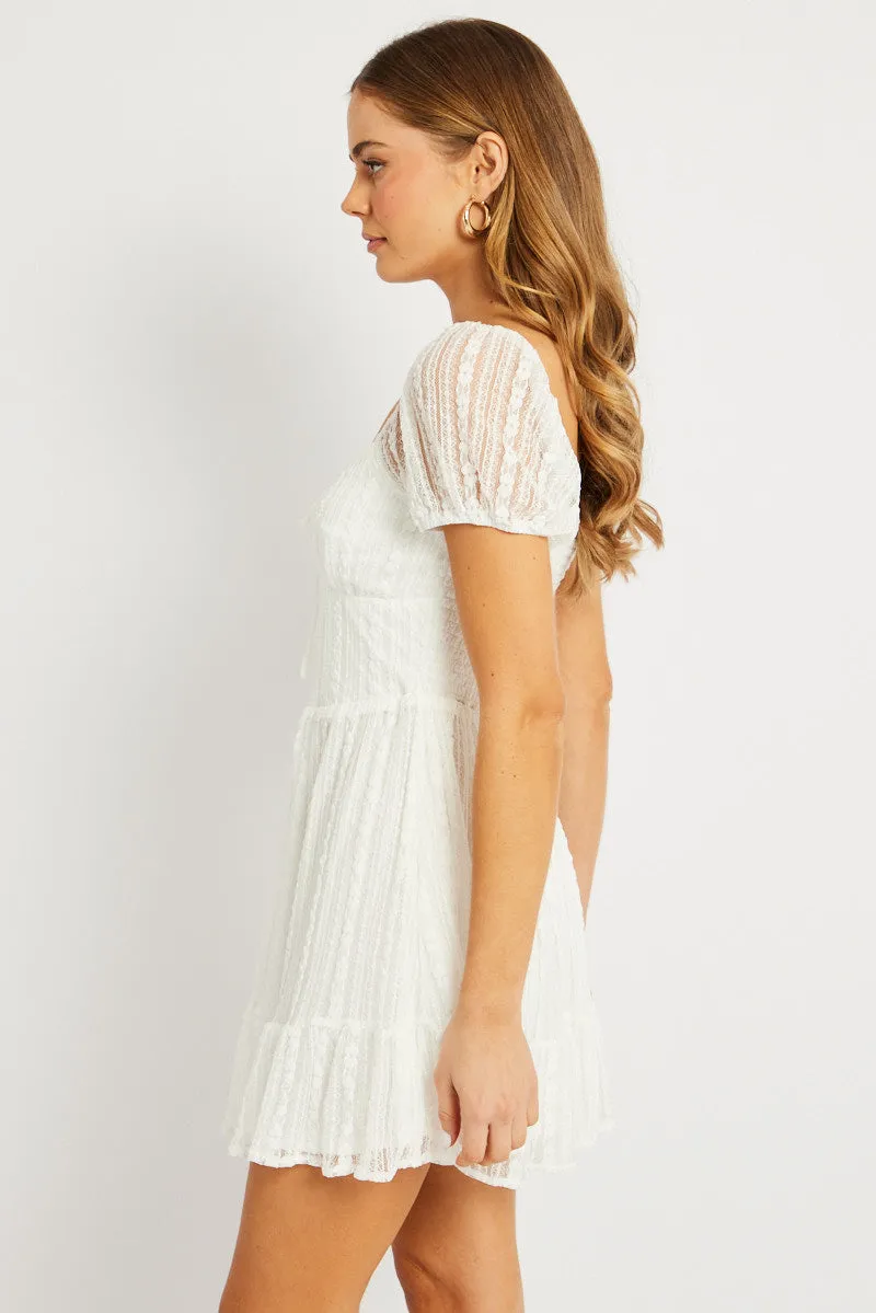 White Fit And Flare Dress Mini Lace sold by Ally Fashion product image thumbnail 5