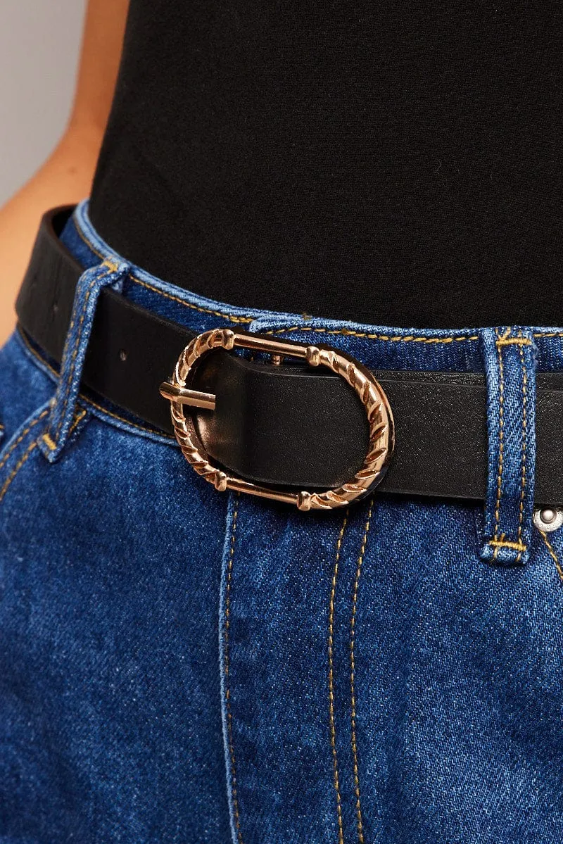 Gold Twist Detail Oval Buckle Belts sold by Ally Fashion product image thumbnail 2