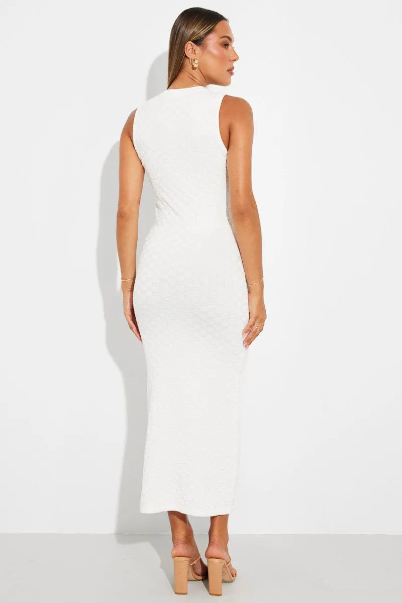 White Knit Dress Maxi Sleeveless sold by Ally Fashion product image thumbnail 5