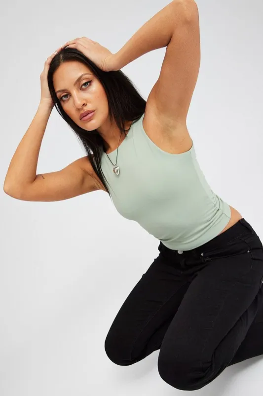 Green Supersoft Tank Sleeveless sold by Ally Fashion