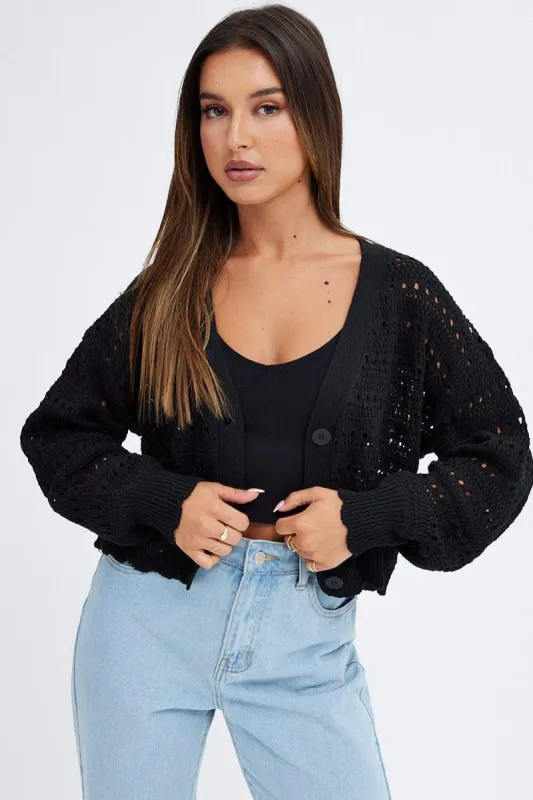 Black Oversized Cardigan sold by Ally Fashion