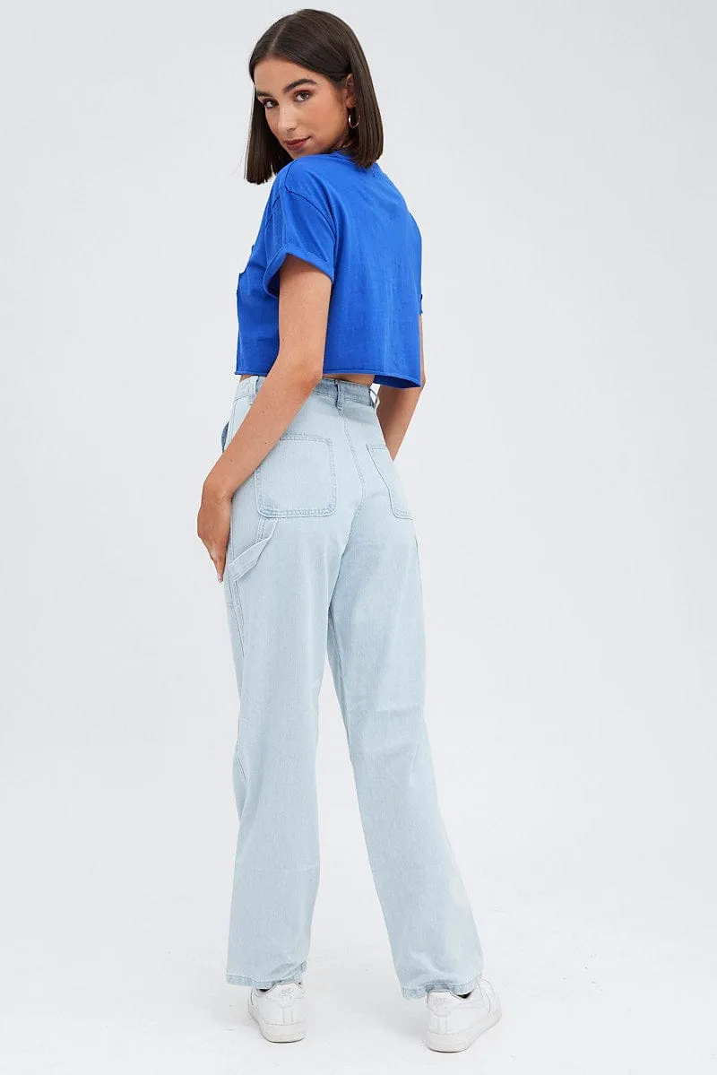 Denim Cargo Denim Jeans High Rise sold by Ally Fashion product image thumbnail 5