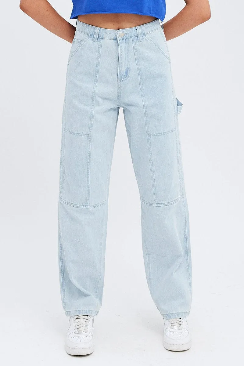 Denim Cargo Denim Jeans High Rise sold by Ally Fashion product image thumbnail 2