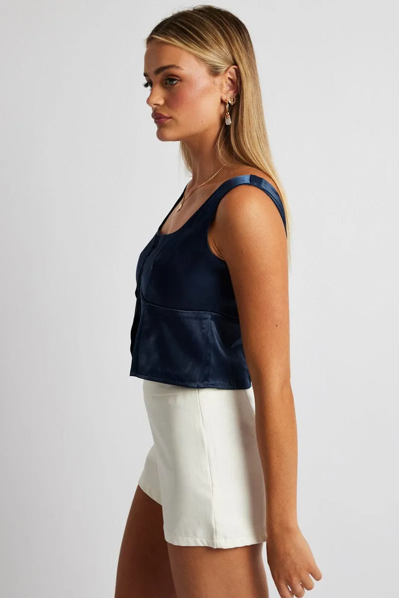 Blue Cami Top Sleeveless sold by Ally Fashion product image thumbnail 4