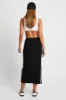Black Midi Skirt Side Stripe sold by Ally Fashion