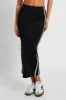 Black Midi Skirt Side Stripe sold by Ally Fashion