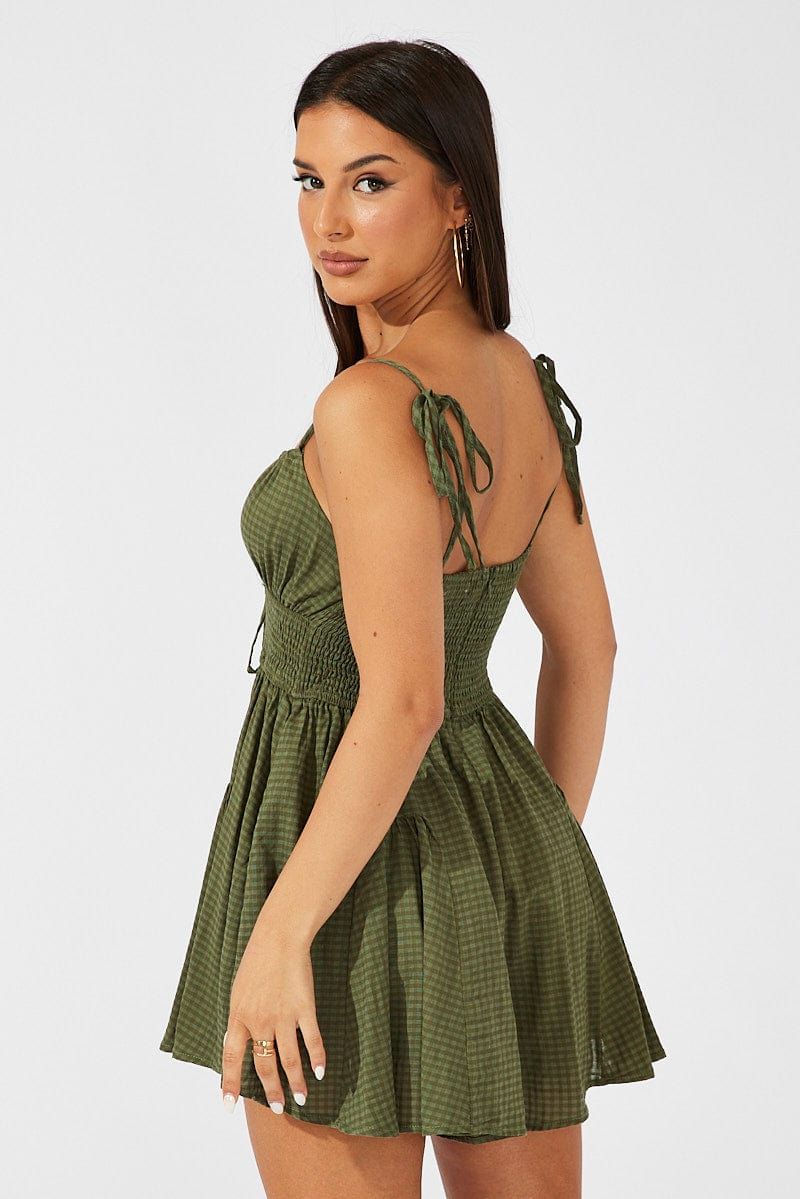Green Ruffle Playsuit Sleeveless Self Check sold by Ally Fashion product image thumbnail 5